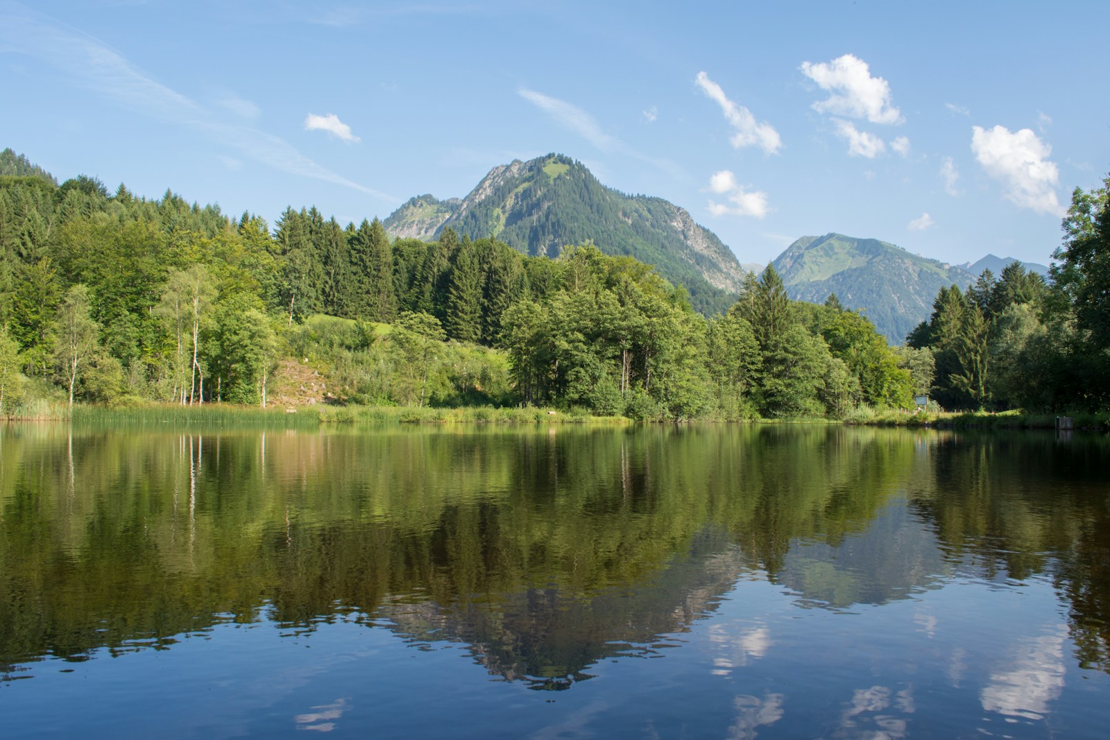 Bavarian lake and alpine landscape in Germany
