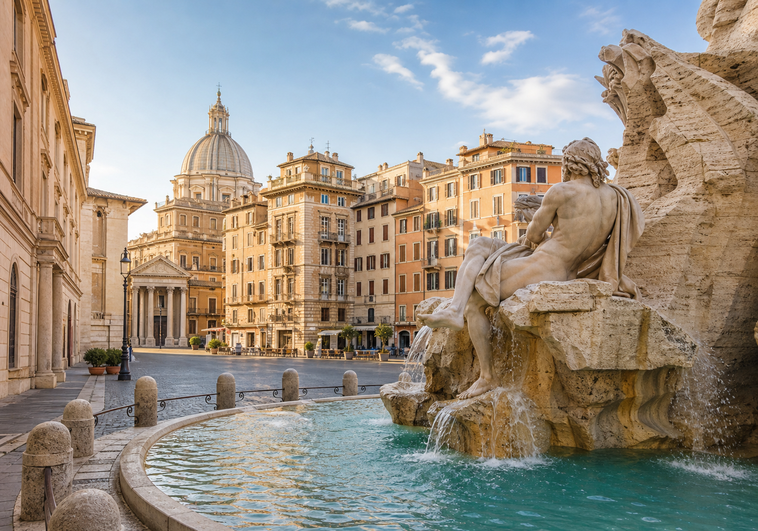 Historic architecture and fountain in Rome